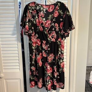 Floral Black Dress